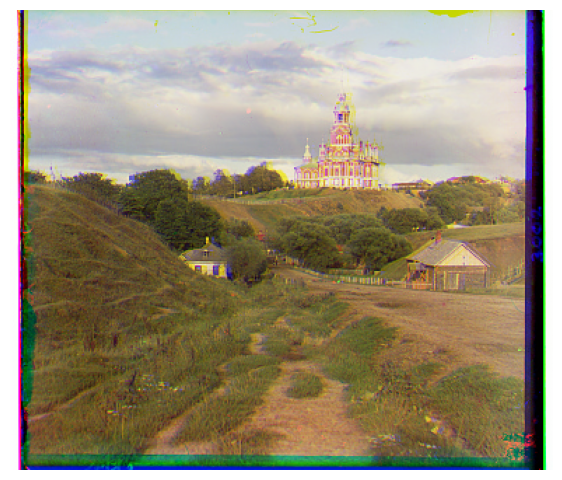 Full Color Cathedral Image, Red and Green Aligned but Blue slightly misaligned